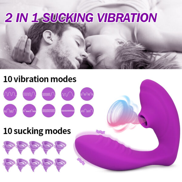Succionador y Vibrador  2en1 Doble Placer Juguete Sexual - Imagen 2