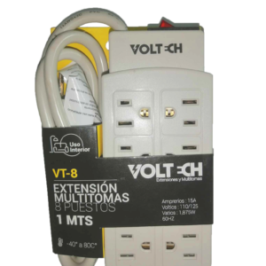 Regleta De 8 Puestos Con Polo A Tierra 125volt