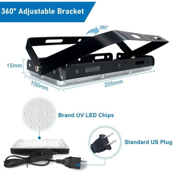 Reflector Uv (Ultravioleta) 100w Resistente Al Agua, Luz Negra Neón - Imagen 6