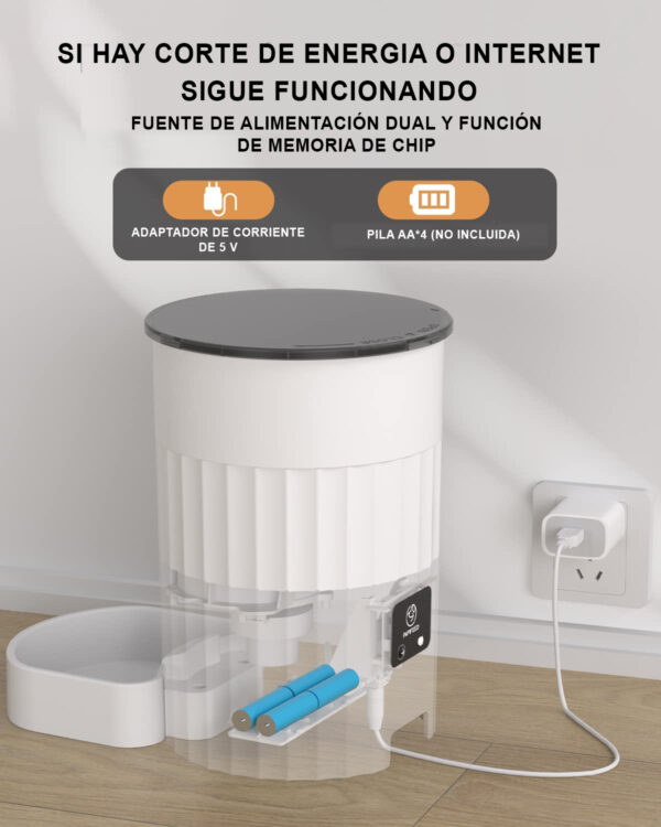 Comedero Dispensador Automático Perros Gatos Wifi App Celular - Imagen 6