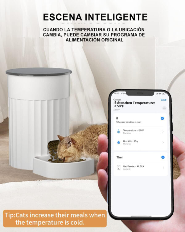 Comedero Dispensador Automático Perros Gatos Wifi App Celular - Imagen 4