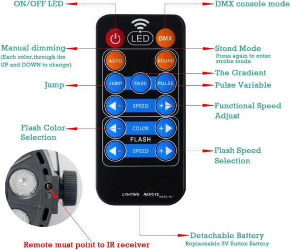 Parled mini 12 Leds Multicolor Rítmica con 7 modos de trabajo - Imagen 8