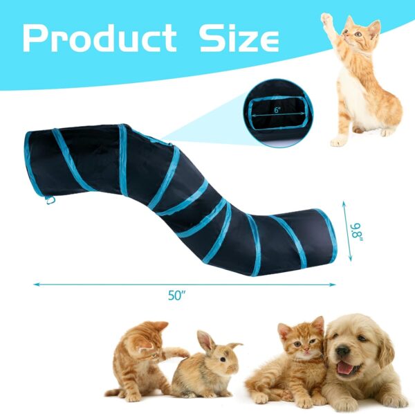 Túnel Para Gatos 2 salidas Curvo Plegable - Imagen 3