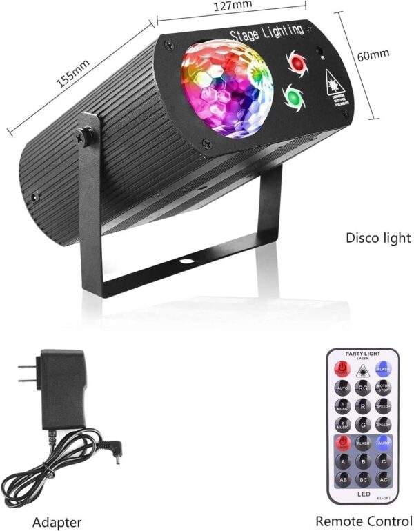 Laser 2en1 Alta Potencia Audio Rítmico RGB Dos Chorros De laser - Imagen 4