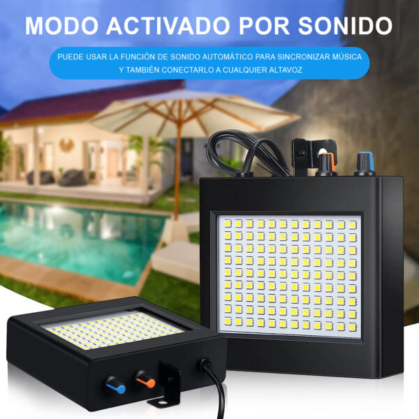 Estrober Flash Pl108 Luz Led Discoteca Fiestas Bar Blanco - Imagen 2