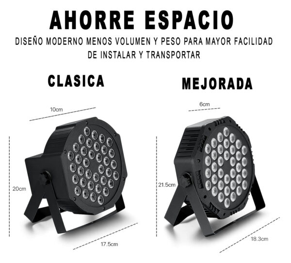 Parled 36L RGBW Audio Rítmica Con 8 Modos De Trabajo (moderna) - Imagen 5