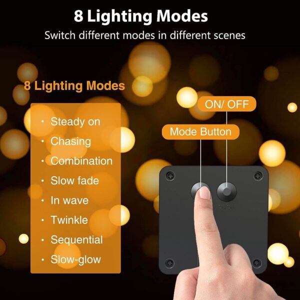 Tira De Luz Solar Guirnalda Luces Exterior e interior Blanco Cálido - Imagen 7