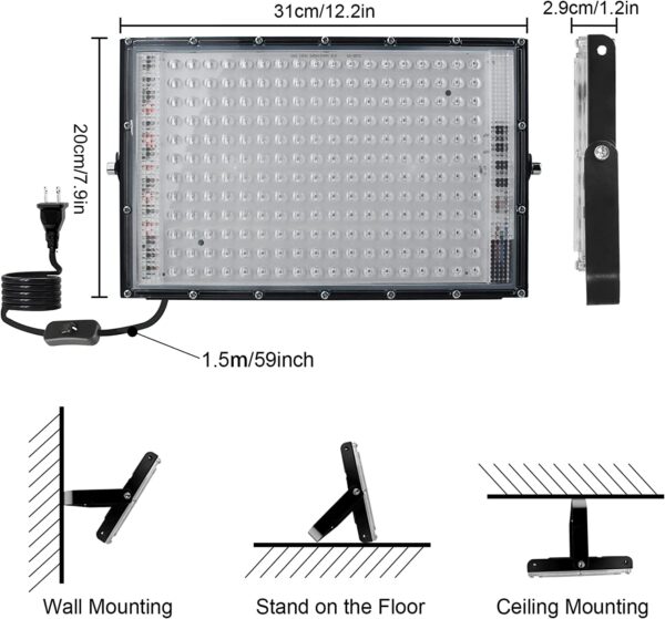 Reflector Uv (Ultravioleta) 150w Resistente Al Agua, Luz Negra Neón - Imagen 2