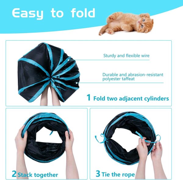 Túnel Para Gatos 2 salidas Curvo Plegable - Imagen 6
