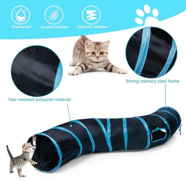 Túnel Para Gatos 2 salidas Curvo Plegable - Imagen 5