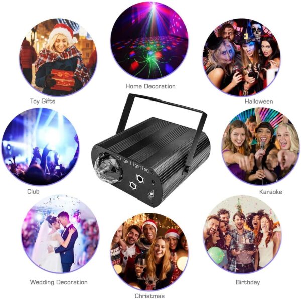 Laser 2en1 Alta Potencia Audio Rítmico RGB Dos Chorros De laser - Imagen 8