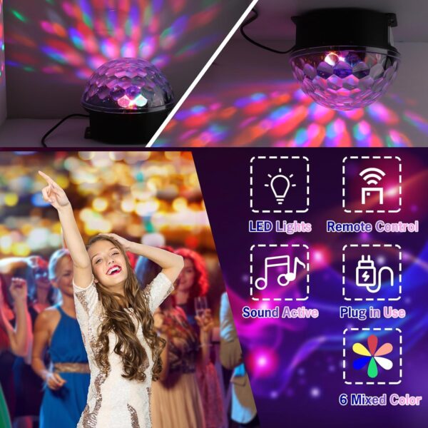 Luz Esfera Hongo Grande Audio Rítmico Giratoria Mp3 - Imagen 4