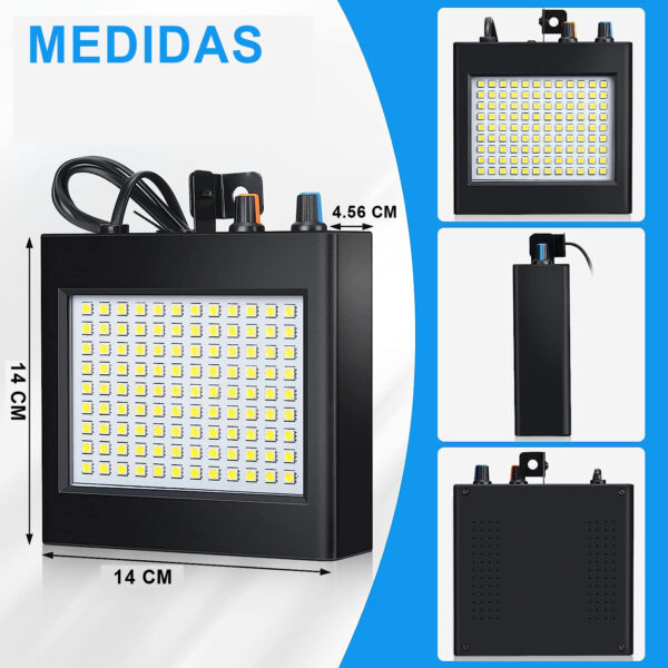 Estrober Flash Pl108 Luz Led Discoteca Fiestas Bar Blanco - Imagen 7