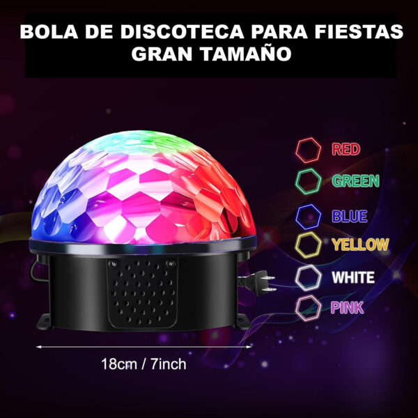 Luz Esfera Hongo Grande Audio Rítmico Giratoria Mp3 - Imagen 5