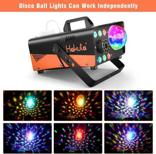 Máquina de humo de 600 W con luz de bola de discoteca y luces LED RGB - Imagen 3