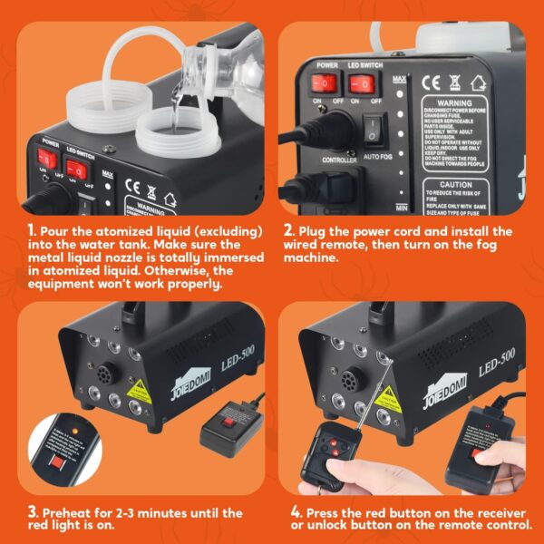 Maquina de Humo 6 leds 12 colores 500w - Imagen 6