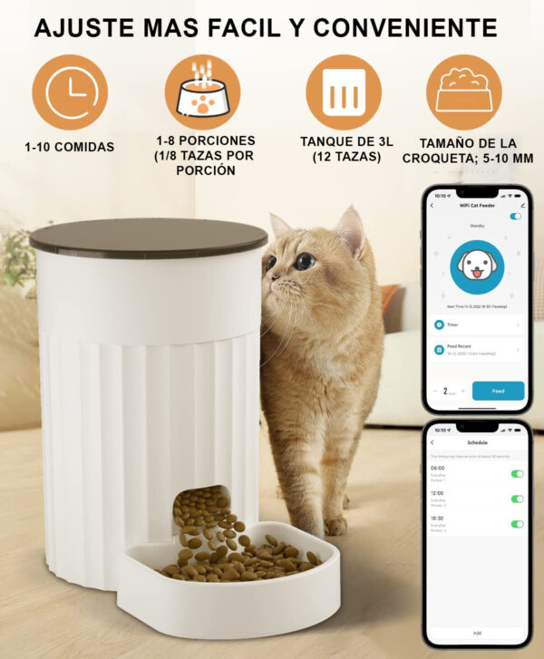 Comedero Dispensador Automático Perros Gatos Wifi App Celular - Imagen 3