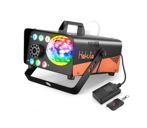 Máquina de humo de 600 W con luz de bola de discoteca y luces LED RGB