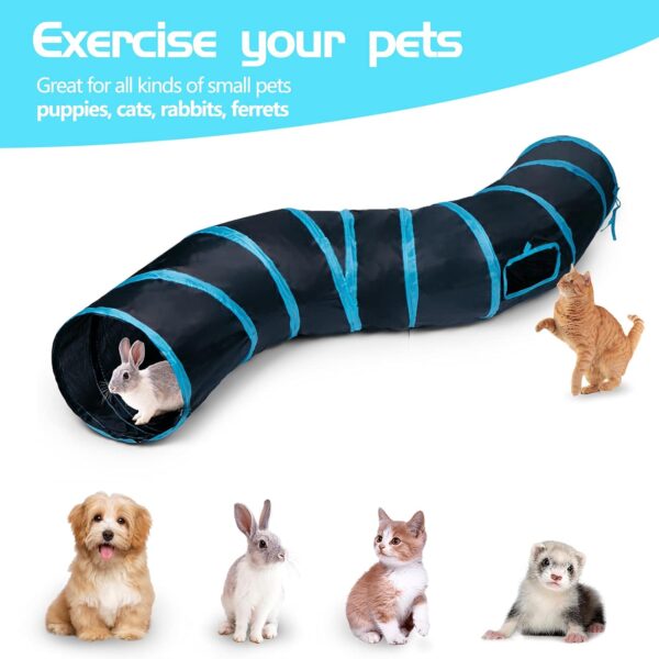 Túnel Para Gatos 2 salidas Curvo Plegable - Imagen 4