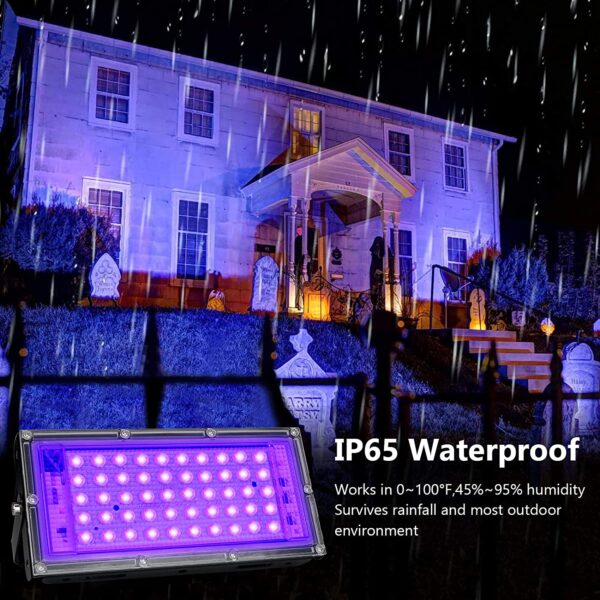 Reflector Uv (Ultravioleta) 50w Resistente Al Agua, Luz Negra Neón - Imagen 4