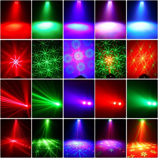 Laser 3en1 Audio Rítmico RGB con patrones y efectos Estroboscópicos - Imagen 5