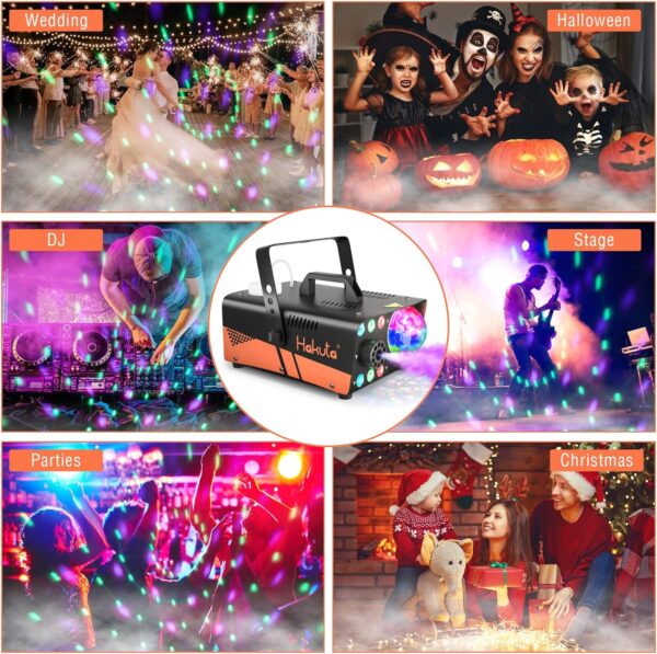 Máquina de humo de 600 W con luz de bola de discoteca y luces LED RGB - Imagen 8