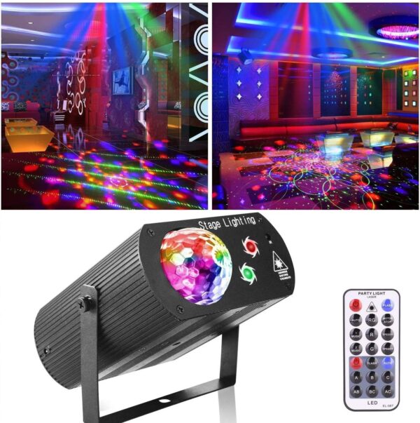 Laser 2en1 Alta Potencia Audio Rítmico RGB Dos Chorros De laser - Imagen 2