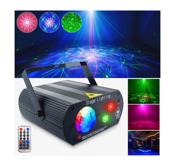 Laser 2en1 Alta Potencia Audio Rítmico RGB Dos Chorros De laser