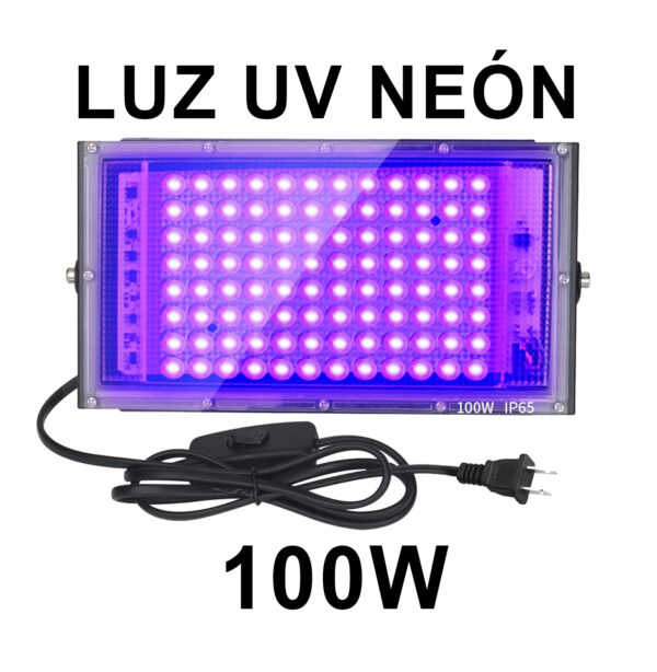 Reflector Uv (Ultravioleta) 100w Resistente Al Agua, Luz Negra Neón - Imagen 2