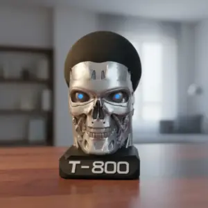 Soporte T-800 Terminator Alexa Echo Dot Gen. 4/5 Stand Alexa Plateado.