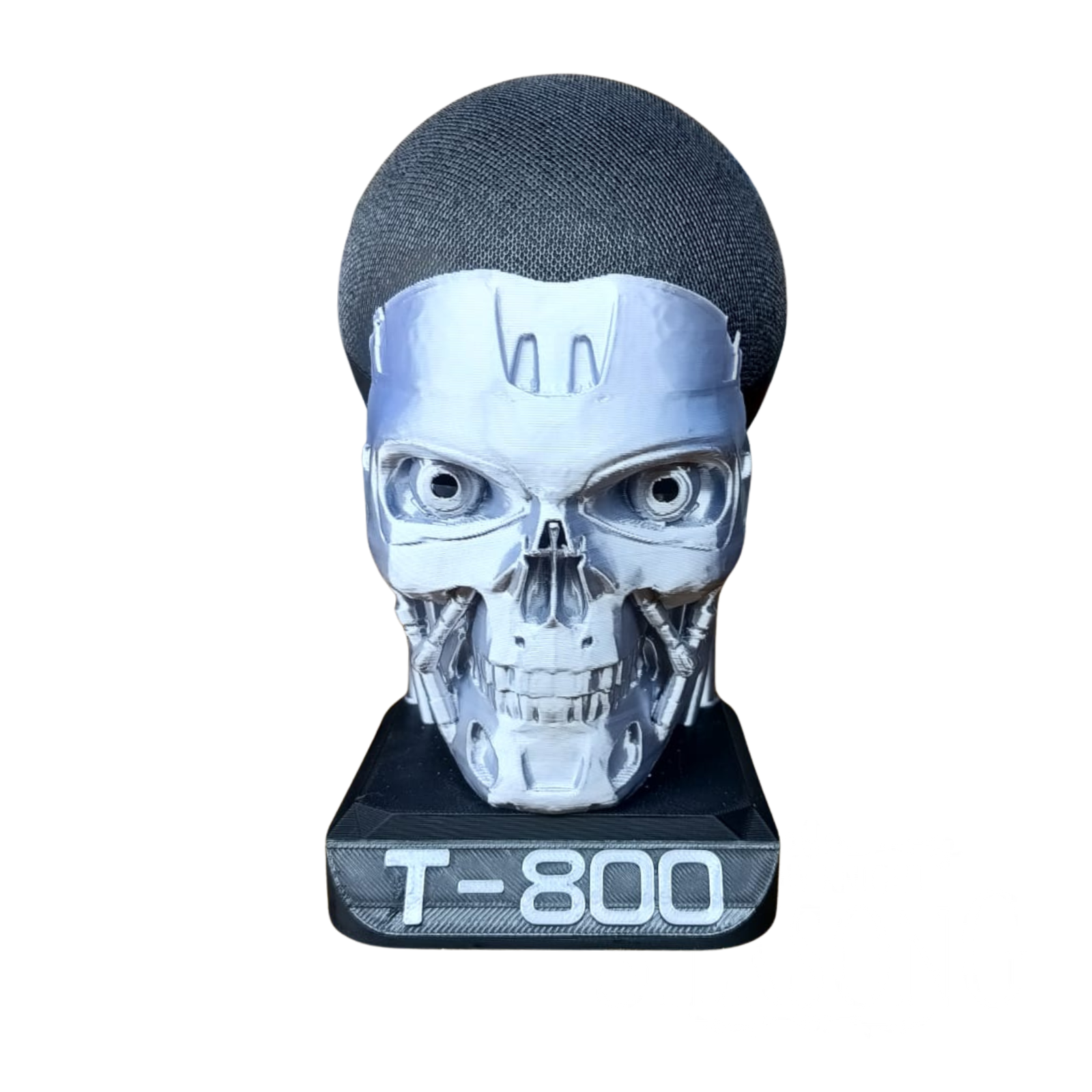 Soporte T-800 Terminator Alexa Echo Dot Gen. 4/5 Stand Alexa Plateado. - Imagen 3