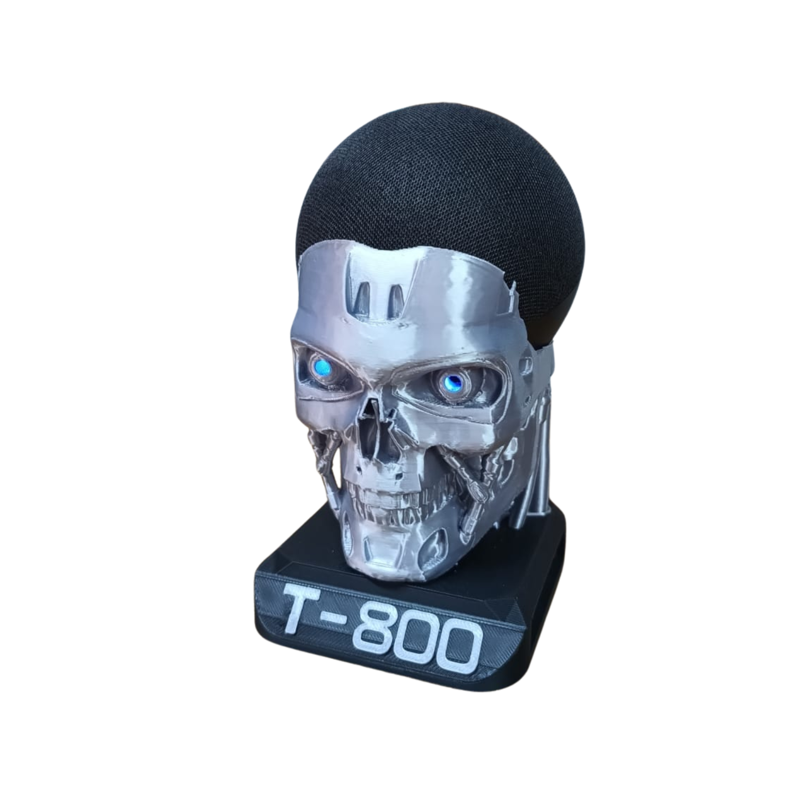 Soporte T-800 Terminator Alexa Echo Dot Gen. 4/5 Stand Alexa Plateado. - Imagen 4